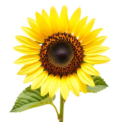 Obraz premium Bright-Yellow-Sunflower-isolated_Sun-Flower_Yellow-Petals_Floral_Blooms
