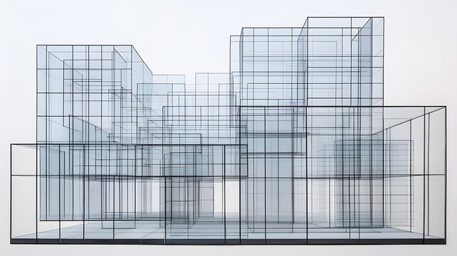 Abstract Glass Building Architectural Model Design Structure