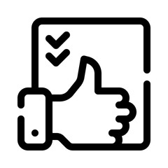 Checklist with Thumbs Up line icon