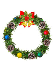 クリスマスリース（コピースペース付き）