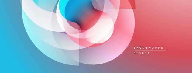 Abstract colorful design. Overlapping shapes create dynamic visual effect. Gradient transitions, smooth curves, modern aesthetic.