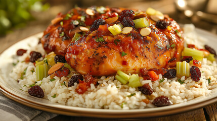 Country captain chicken on rice