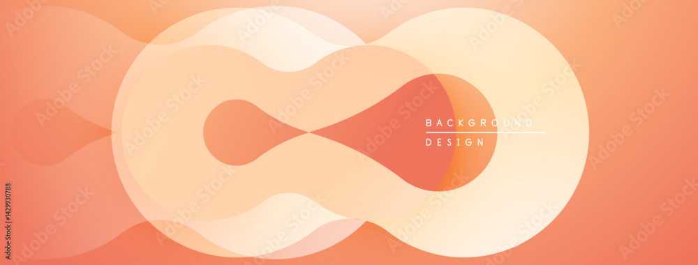 Fototapete Abstract fluid shapes, warm color palette. Modern design, gradient effect, soft curves create dynamic composition. Minimalist aesthetic.