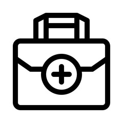 Obraz premium Briefcase with Plus Symbol line icon