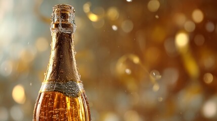 Golden bubbles rise in a champagne glass, celebrating life's sparkling moments.