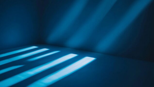 Blue room with light rays