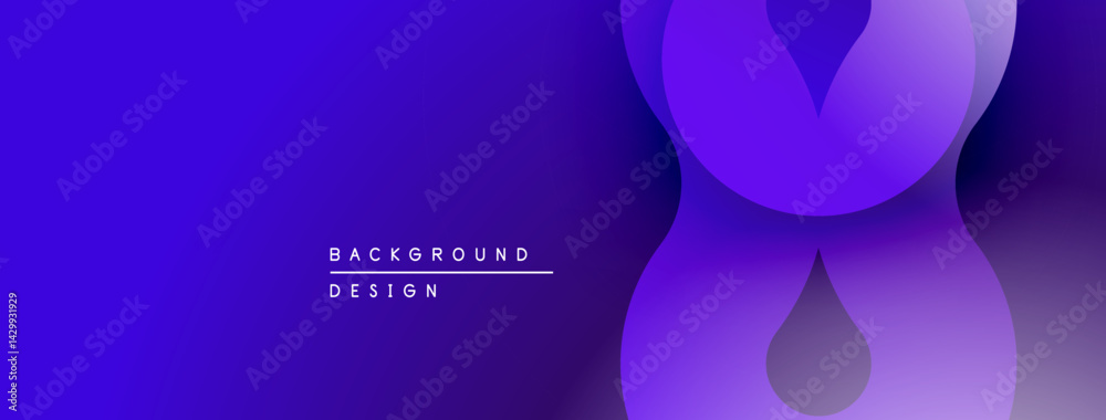 Aufkleber Abstract blue gradient background. Overlapping shapes create modern visual effect. Minimalist design suitable for digital projects.