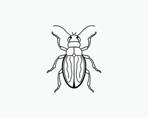 Beetle Coloring Page Insect Line Art for Kids and Learning