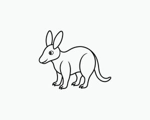 Aardvark Coloring Page for Kids and Adults Printable Line Art