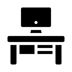 Empty Office Desk glyph icon