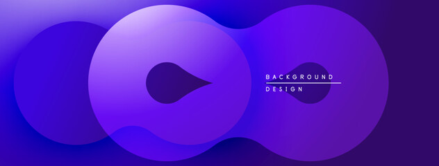 Abstract blue gradients form overlapping circles. Minimalist design suggests infinity symbol, modern aesthetic. Background text reads background design.