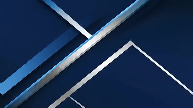Abstract Geometric Design: Intersecting Blue and Silver Lines on a Dark Background