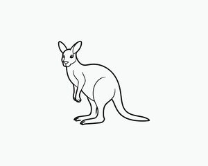 Kangaroo Coloring Page Wild Animal Line Drawing for Kids