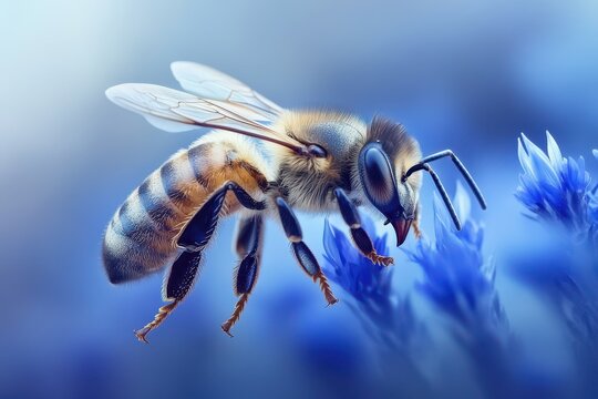 Honeybee on Blue Flower