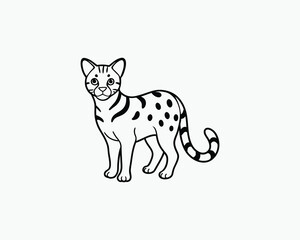 Ocelot Coloring Page Wild Cat Line Drawing for Kids to Color