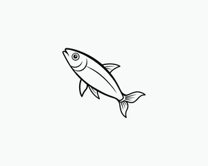 Sardine Coloring Page Fish Outline for Educational Coloring