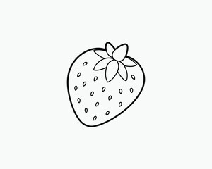 Strawberry Coloring Page Fruit Outline for Preschool Activities