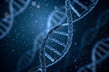 Biological DNA Structure – 3D Rendering of Genetic Helix and Bioengineering Concept

