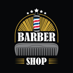 Barbershop -  barber logo with comb on it