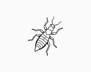 Termite Coloring Page Insect Printable for Learning Activities