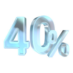 40 Percent Off Offer Discount with glass material