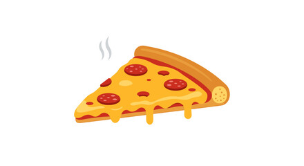 Pizza Slice Icon with Steam