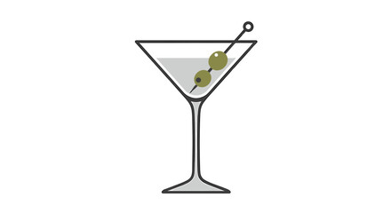 Martini glass with olives. cocktail