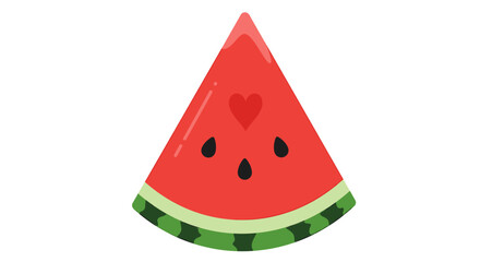 Illustration of watermelon slice with heart