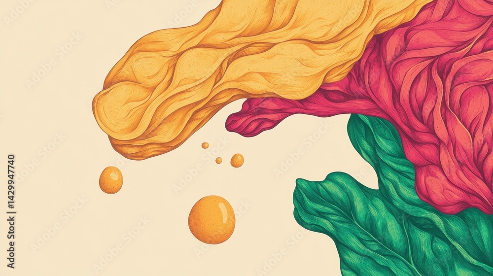 Canvas Prints vibrant colorful abstract art with flowing textures and shapes