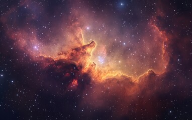 magnificent nebula in deep space with stars and cosmic dust