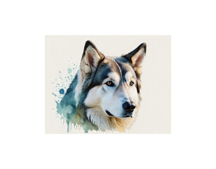 Alaskan Shepherd watercolor painting vector image
