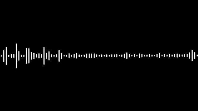 white audio visualizer on black background, sound wave visualization, audio visual, waveform loop, sound equealizer, audio pulse
White audio waveform spectrum animation, audio wave or frequency,