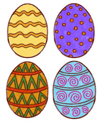 set of easter eggs transparent background