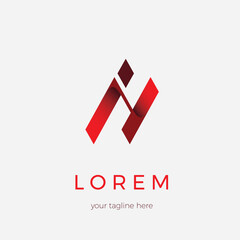Red and dark gradient logo with initials iy with creative design