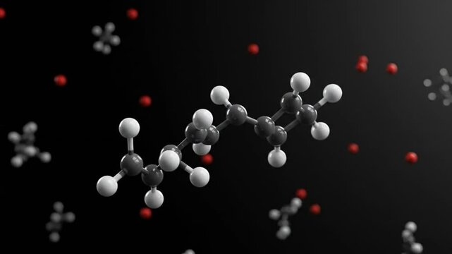3D Loop Animation of Chloroform Molecule Structure