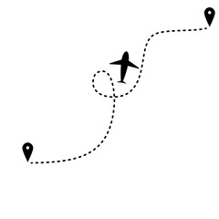 travel route doodle illustration