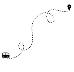 travel route doodle illustration