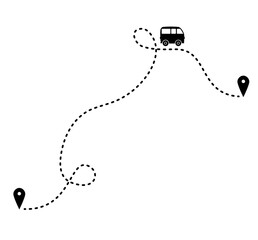 travel route doodle illustration