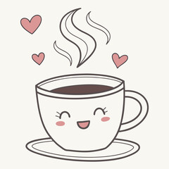 Smiling Coffee Cup Character
