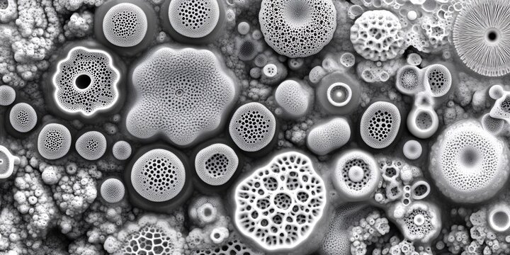 intricate black and white microscopic coral reefs collection for nature and marine life photography