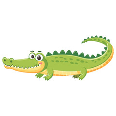 Obraz premium Smiling Cartoon Crocodile