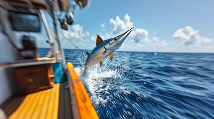 Striking sportfishing catch