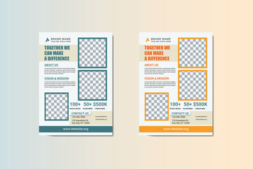 Nonprofit Charity Flyer Template—Editable Fundraising & Volunteer Campaign Design for NGOs and Social Causes.