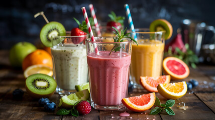 fresh fruit cocktail with fruits