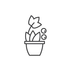 Berry shrubs and vines icons vector icon design. modern flat and line design