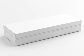 Obraz premium Empty white rectangular box, horizontally oriented, displays a simple, minimalist design.