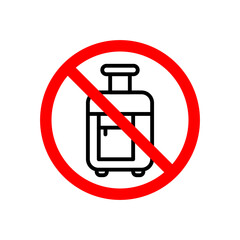 Forbidden luggage signs vector icon design. modern flat and line design