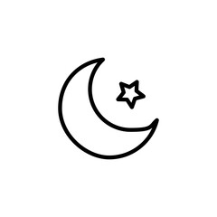 Islam star and crescent icons vector icon design. modern flat and line design