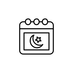 Islamic calendar icons vector icon design. modern flat and line design