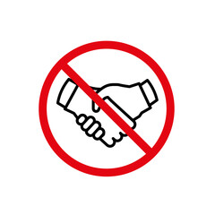 No handshake sign vector icon design. modern flat and line design